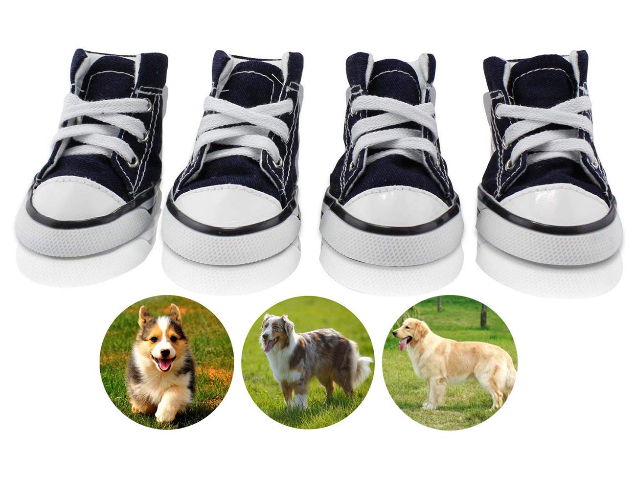 abcGOODefg® Cute Puppy Pet Dog Sporty Shoes Lace up Blue Canvas Dog