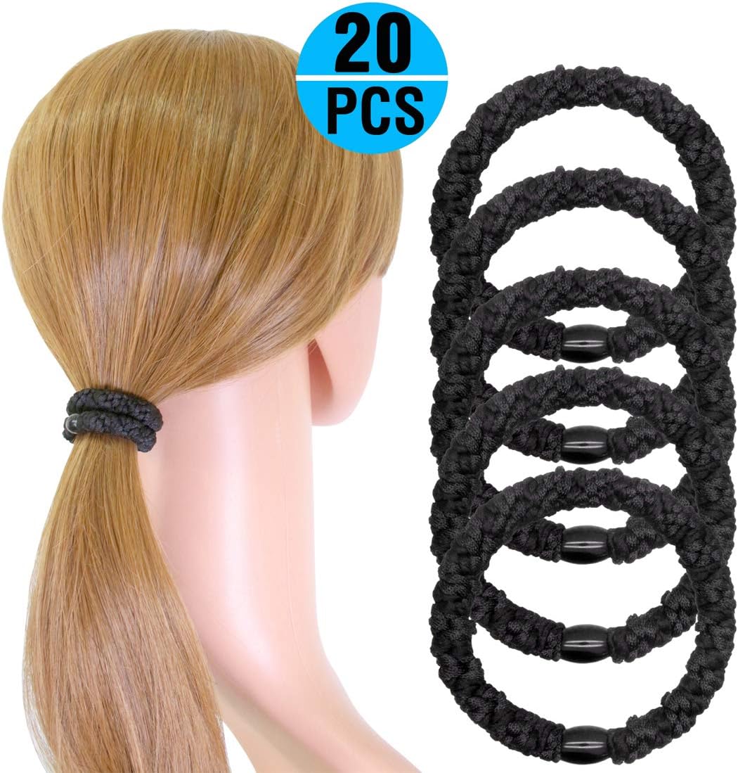HOLLIHI 20 Pieces Large Hair Ties Pony Ponytail Holders for Thick Hair - Image 3