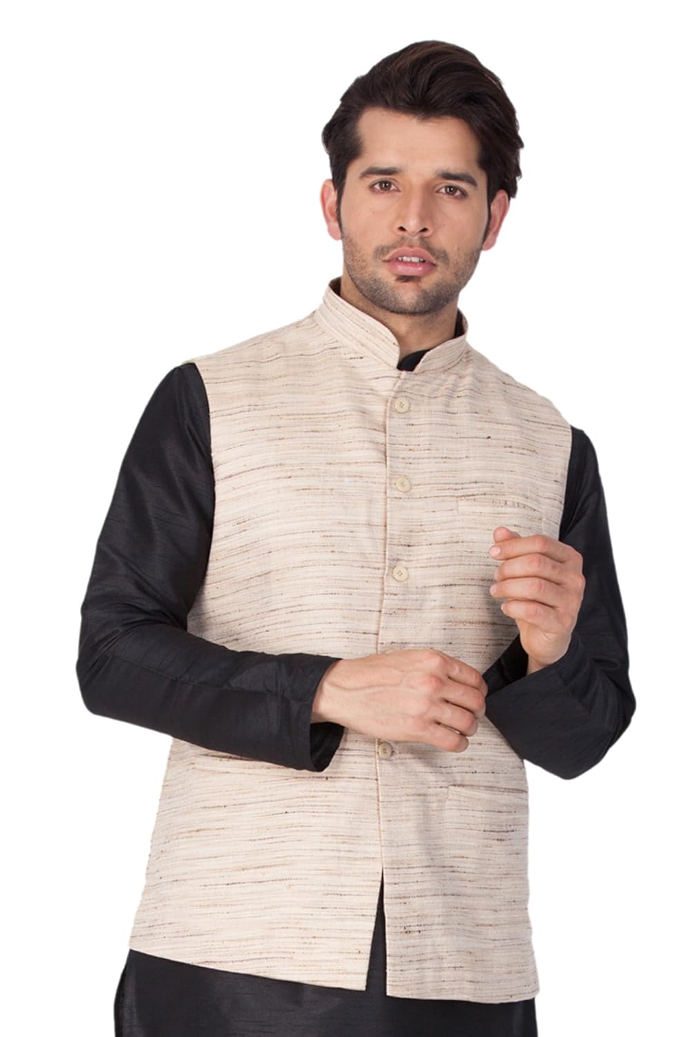 vastramay mens cotton blend nehru jackets (beige_vasmj002bg)