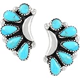 Turquoise Earrings 925 Sterling Silver & Genuine Gemstone