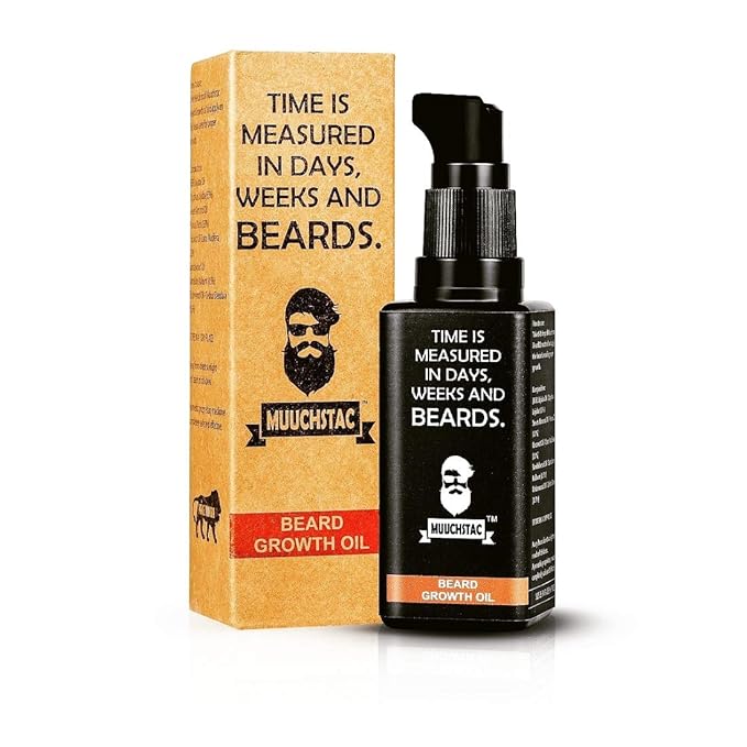 Muuchstac Herbal Beard Growth Oil For Men for Thicker & Longer Beard and Filing Patchy Beard, 60