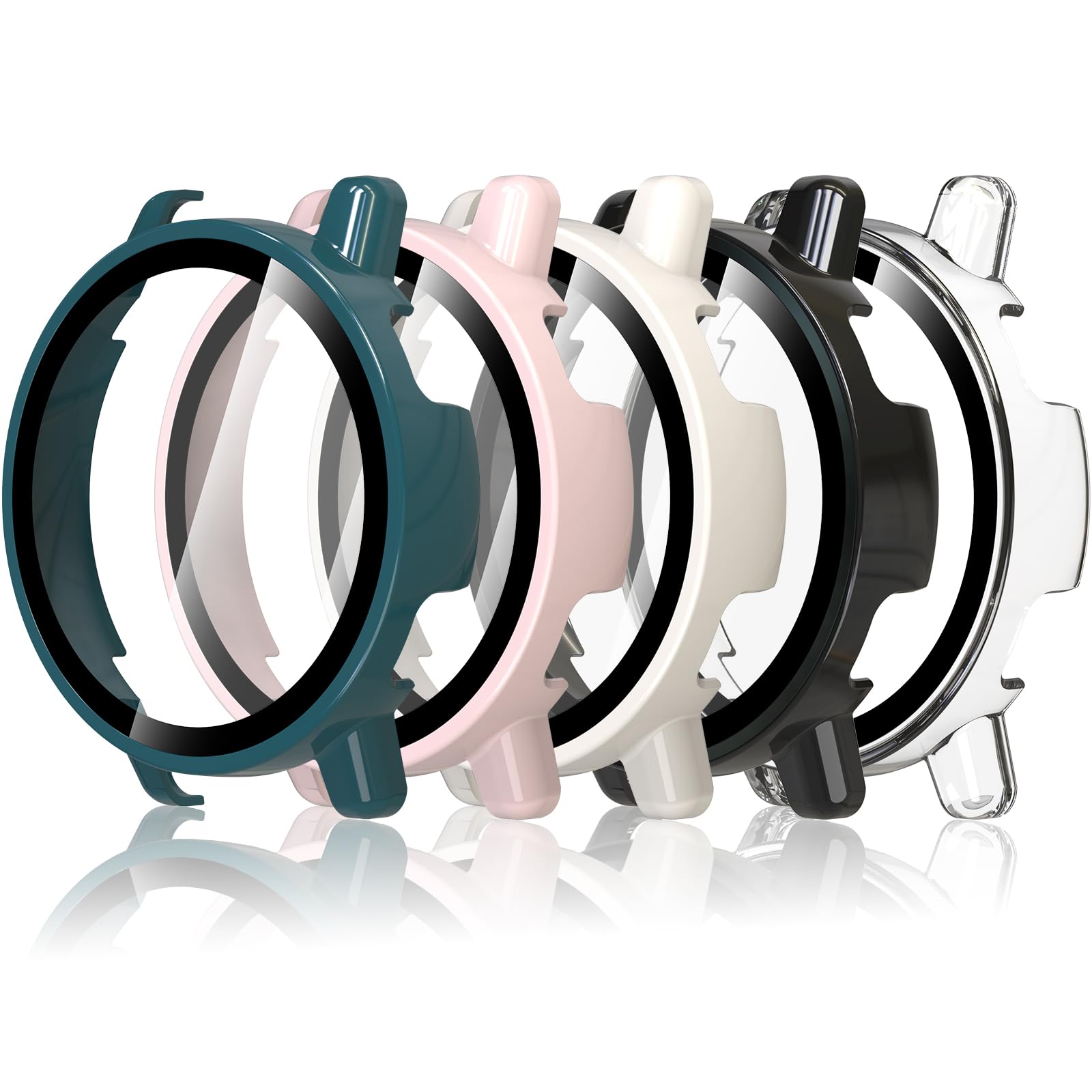 Photo 1 of Hianjoo (5 Pack) Case Compatible with Garmin Vivoactive 5, Built-in Thin HD Tempered Glass Screen Protector Overall Cover Replacement for Garmin Vivoactive 5