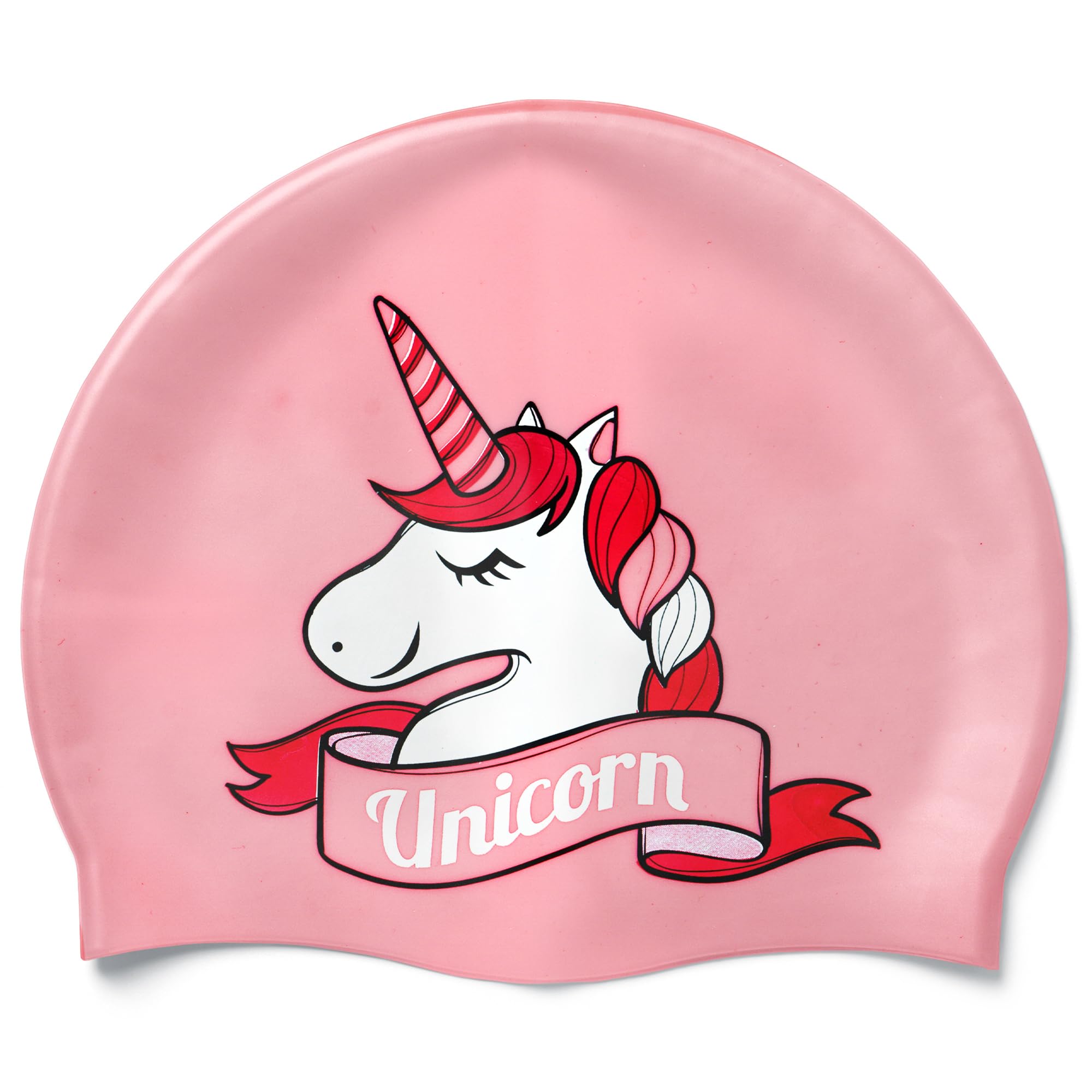 EANAGO silicone swimming cap for girls - fashionable swimming cap for children for swimming and training - suitable for approx. 4 to 12 years - swimming cap for children