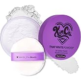 KimChiChic Beauty That White Powder Set &amp; Bake Loose Setting Powder Makeup | Face Powder with Silica &amp; Vitamin E, Matte Airbrush Finish, Oil Control with Fluffy Powder Puff, No Color, 0.70 oz (20 g)