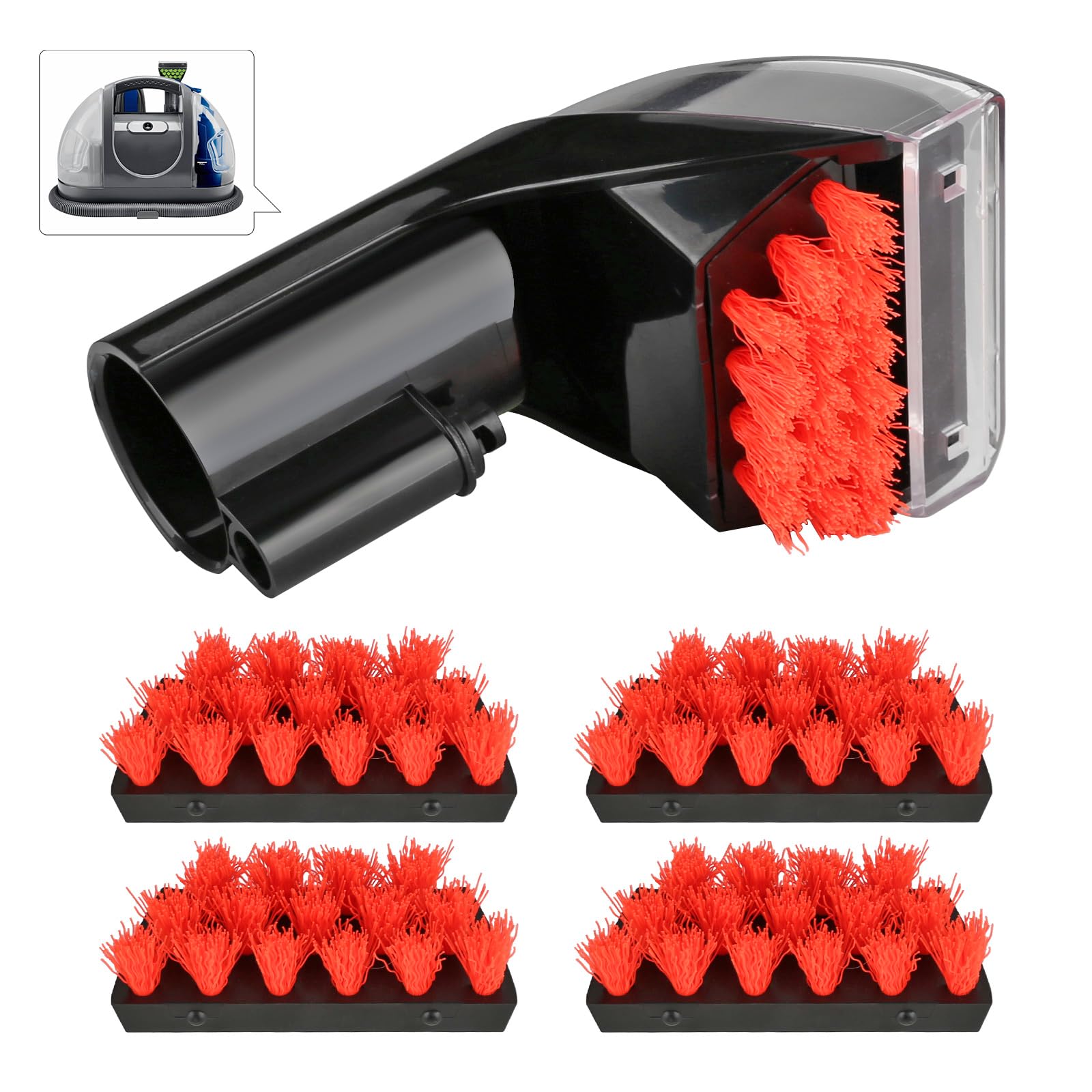 View 1 of 1400B for Bissell Little Green Carpet Cleaner Brush Attachment – 3" Tough Stain Brush Tool for 1400B 3353 Series, Multi-Surface Portable Deep Cleaner Parts