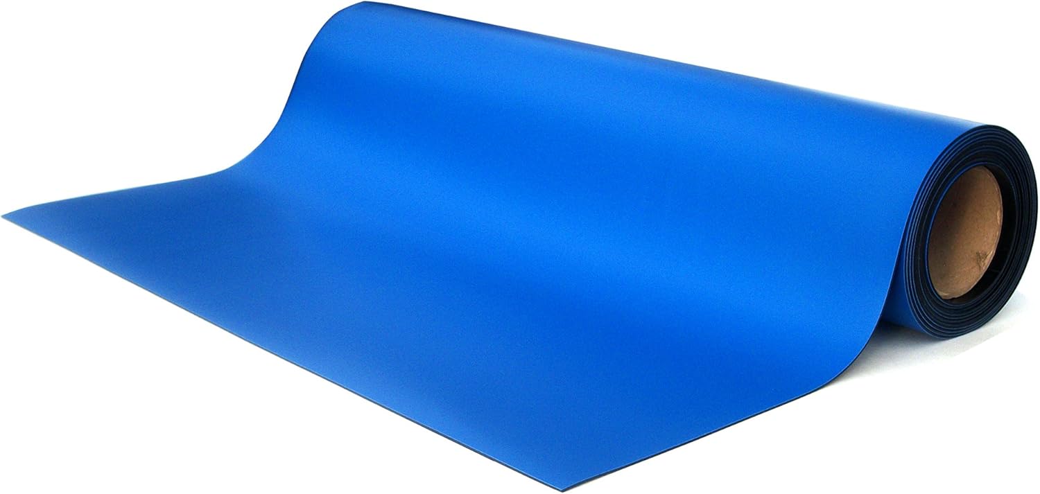 ESD 2 Layer Smooth Rubber Work Surface Mat 30" x 50' Roll Royal Blue