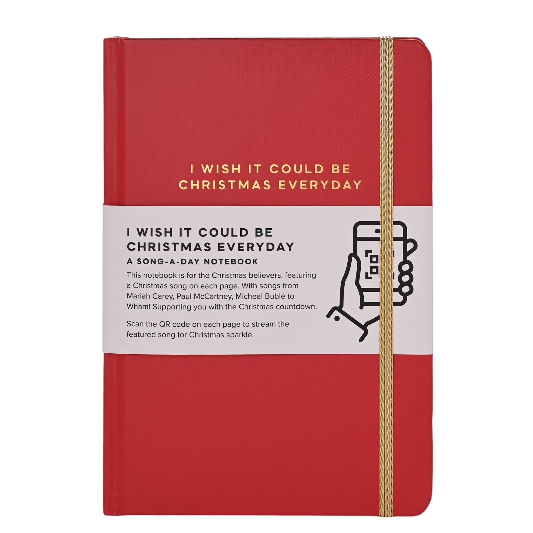Widdop and Co Say It With Songs - A5 Hardback Notebook 96 Pages - I Wish It Could Be Christmas - Each Page Features a Unique Songs QR Code, Gifting & Present for Christmas, Xmas, Holiday Season.