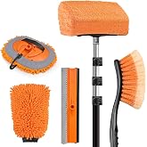 ARTIPOLY 20ft Reach Car Wash Brush with Long Handle-Car Cleaning Kit with 4-12FT Extension Pole, Ultimate RV,Truck Wash Set w