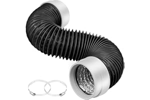MOPHA Dryer Vent Hose 4 Inch, 3FT Heavy Duty 6-Layer Flexible Aluminum Dryer Duct with Rubber Seal Connectors, Heat Resistant Insulated Dryer Exhaust Hose for Tight Spaces, Easy-Install Dryer Vent Kit