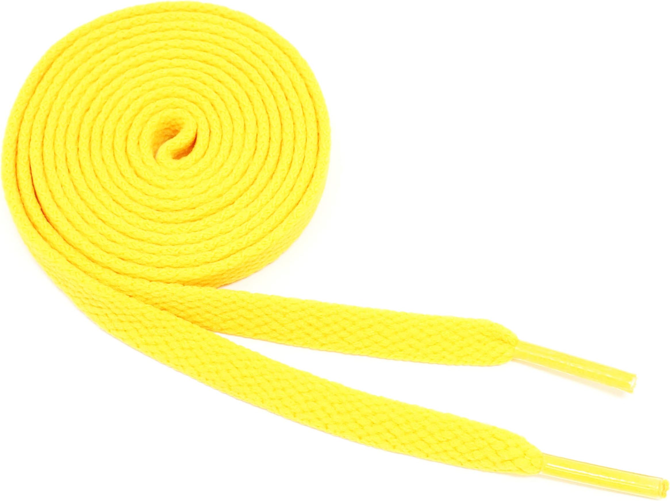 Flat Shoelaces 5/16" Wide Solid Color Strings for Athletic Sneakers Boots & Shoes - 27"-72" Length Shoe Laces
