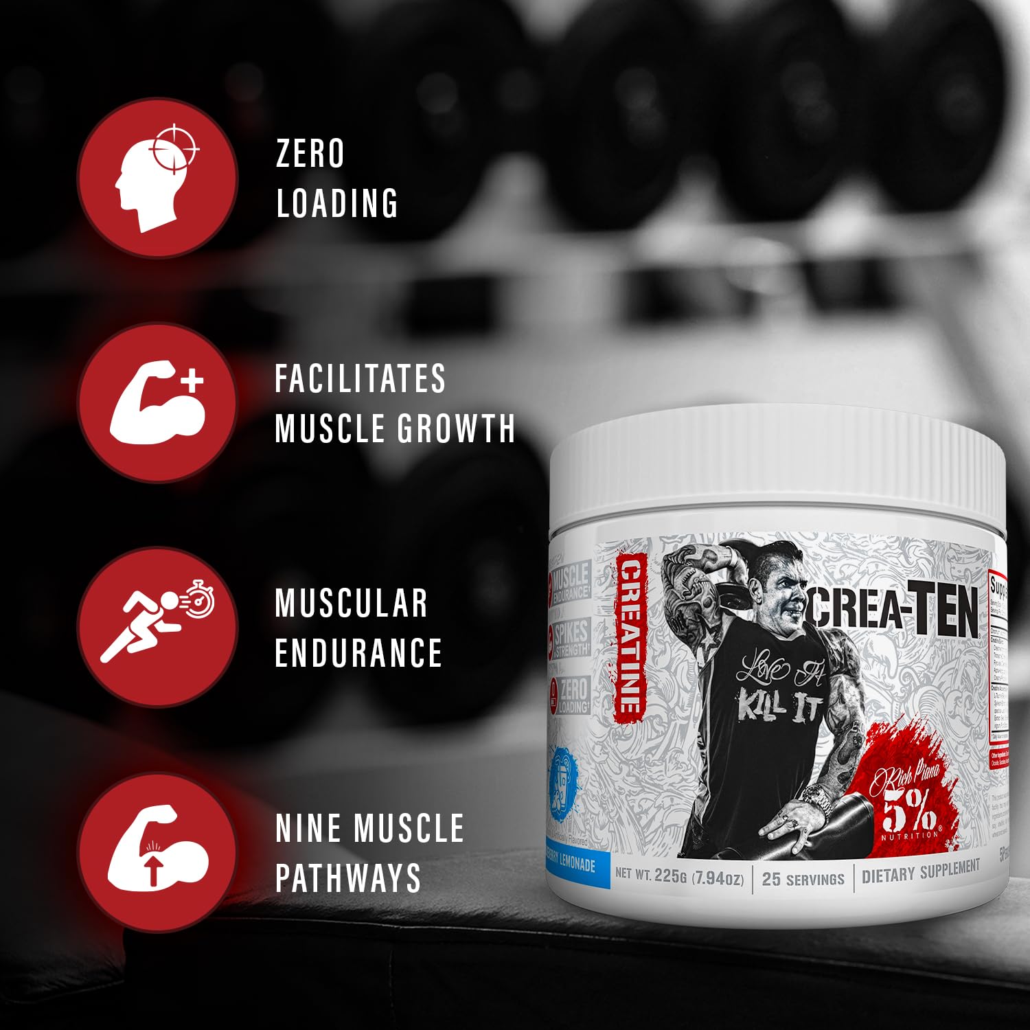 5% Nutrition CreaTEN Creatine Complex + Accelerators | Flavored Creatine Powder for Muscle Gain | Max Power, Strength, Endurance, & Recovery (Fruit Punch)