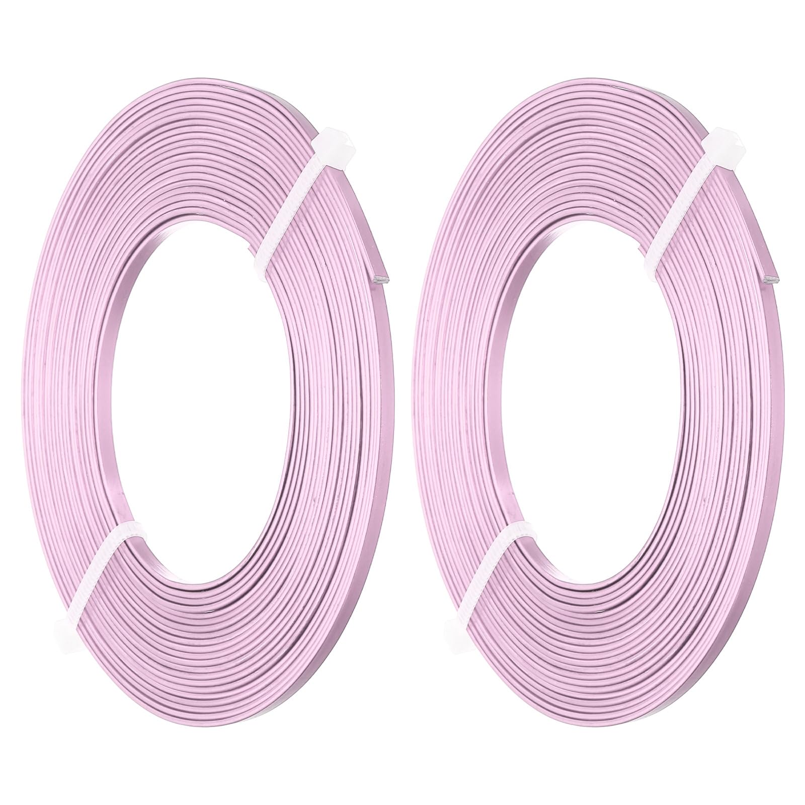 PATIKIL 18 Gauge 3mm Wide Aluminum Flat Wire, 16.4Ft 2 Roll Bendable Flat Bezel Face Masks Soft Craft Wire for Resin Bezel Frame Wire Wrapping Craft Making, Light Pink