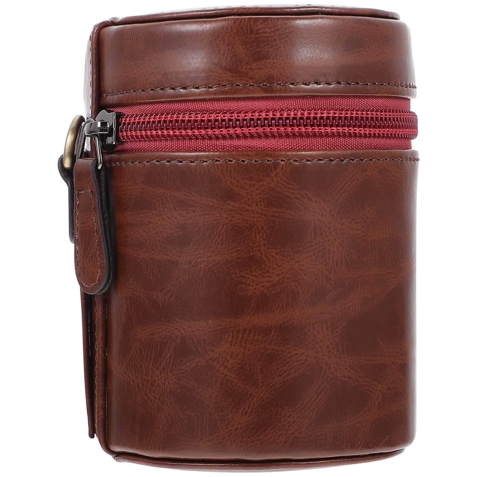 Camera Lens Storage Case Camera Lens Bags Cases PU Leather Wear- Resistant- Resistant Lightweight Lens Pouch for Camera Coffee Waterproof Camera Lens Case