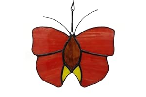 Loekeysst Stained Glass Sunshine Catcher, Home Window Hanging Decorations, Gifts for Good Friends. (Red)