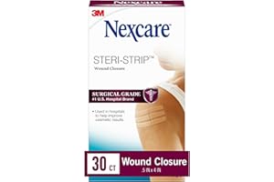 Nexcare Steri-Strip Wound Closure, Breathable Strips Hold Small Wounds Firmly Closed, Great After Sutures or Staples - 30 Wound Closures