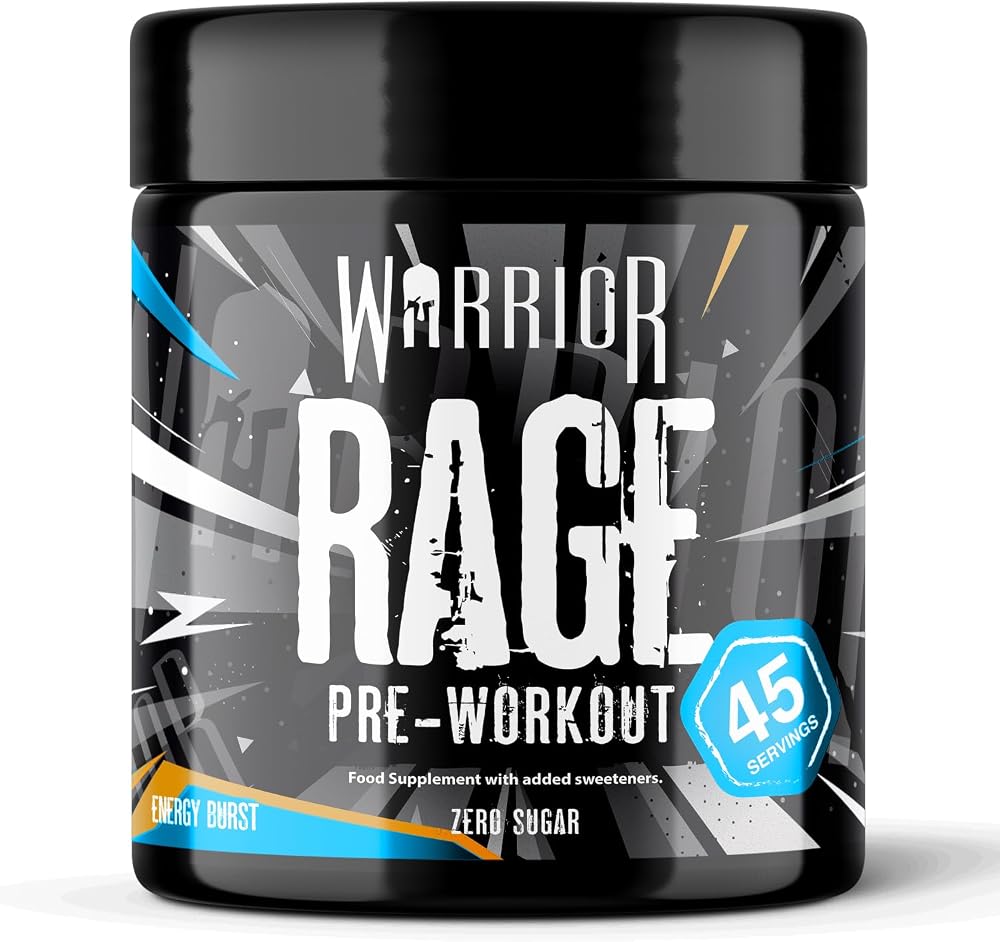 Warrior Rage Pre Workout Powder 392g 45 Servings 300mg Caffeine UK
