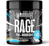 Warrior Rage Pre Workout Powder 392g 45 Servings 300mg Caffeine UK