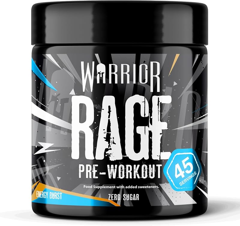 Warrior Rage Pre Workout Powder 392g 45 Servings 300mg Caffeine UK