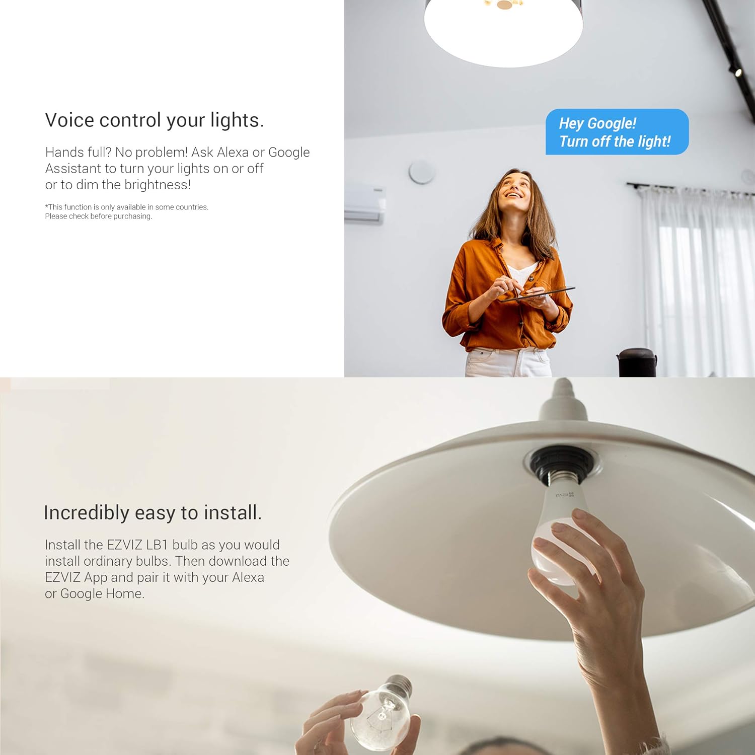 Ezviz LB1 Clear Smart Dimmable LED Bulb, E27 Fitting, WiFi 2.4GHz, No Hub Required - Image 5