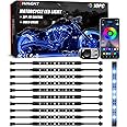 SHINIGHT 10 Pcs Motorcycle LED Light Kits, App Control Multicolor Waterproof Motorcycle LED Strip Lights with RF Remote, Music Sync & Multiple Scene Modes RGB LED Lights for Motorcycles