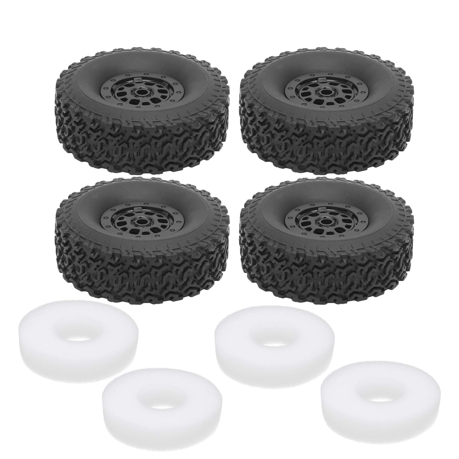 RC Rubber Tyres, Durable and Easy to Install, Wheel Hub Kit, Replacement Tyres for RC Cars, for Hobbyists, Racers, and Upgraders