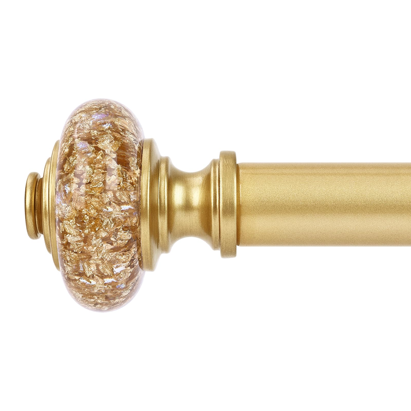 Photo 1 of Gold Long Curtain Rods for Windows 72 to 144 Inch, Decorative Vintage Crystal 1'' Diameter Curtain Rod with Gold Foil Finials, Adjustable Heavy Duty Easy Install Drapery Pole Set for Farmhouse