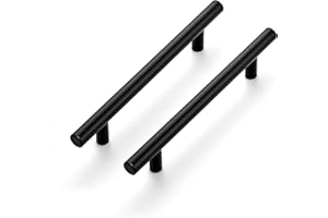 30 Pack 7.38'' Cabinet Pulls Matte Black Stainless Steel Kitchen Cupboard Handles Cabinet Handles 7.38'' Length, 5'' Hole Cen