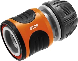 Gardena Wasserstop 13 mm (1/2 Zoll) und 15 mm (5/8 Zoll): Steckverbinder mit Aquastop, Powergrip, hohe Schlauchhaltekraft, einfacher Wechsel (18213-20)