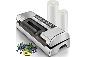 Vacuum Sealer Machine, Potane Commercial Pro Vacuum Food Sealer with Easy-Lock Handle, Built-in Cutter and Bag Storage, Dry&M