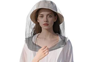 JAYRUIMICE Oversized Mosquito Net 42 x 25 Inches Ultra Large Mosquito Head Net Face Neck Fly Mesh Netting Fits All Hats for Outdoor Camping Hiking Fishing Gardening Safari(Light Gray)