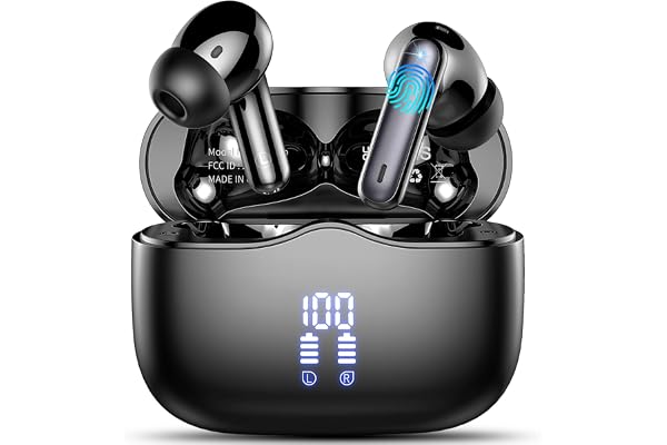 Wireless Earbuds, 2026 New Bluetooth Ear Buds 5.4 Mini HiFi Stereo with 4 ENC Noise Cancelling Mics Wireless Headphones, in E