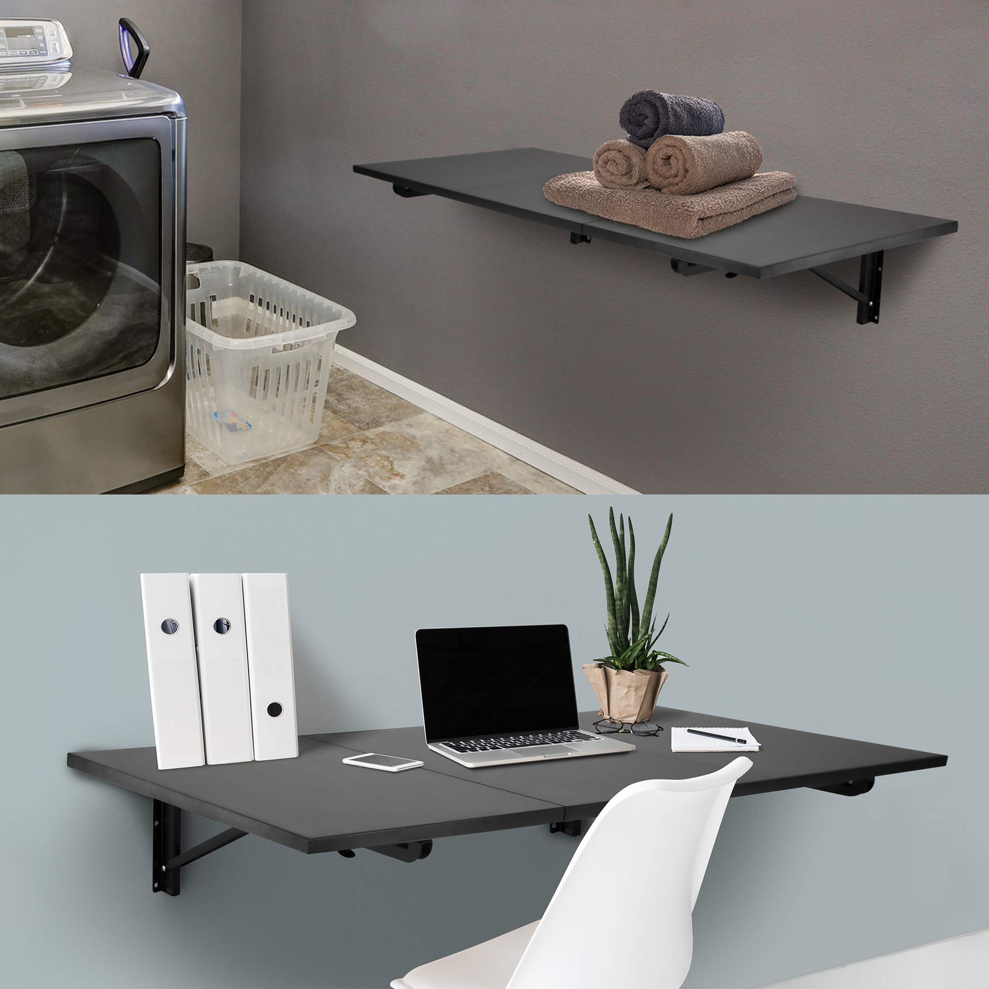 Curated visual reference: Compact Drop Down Folding Laundry Table Reference: Mua Mount It Heavy Duty Wall Mounted Drop Leaf Table