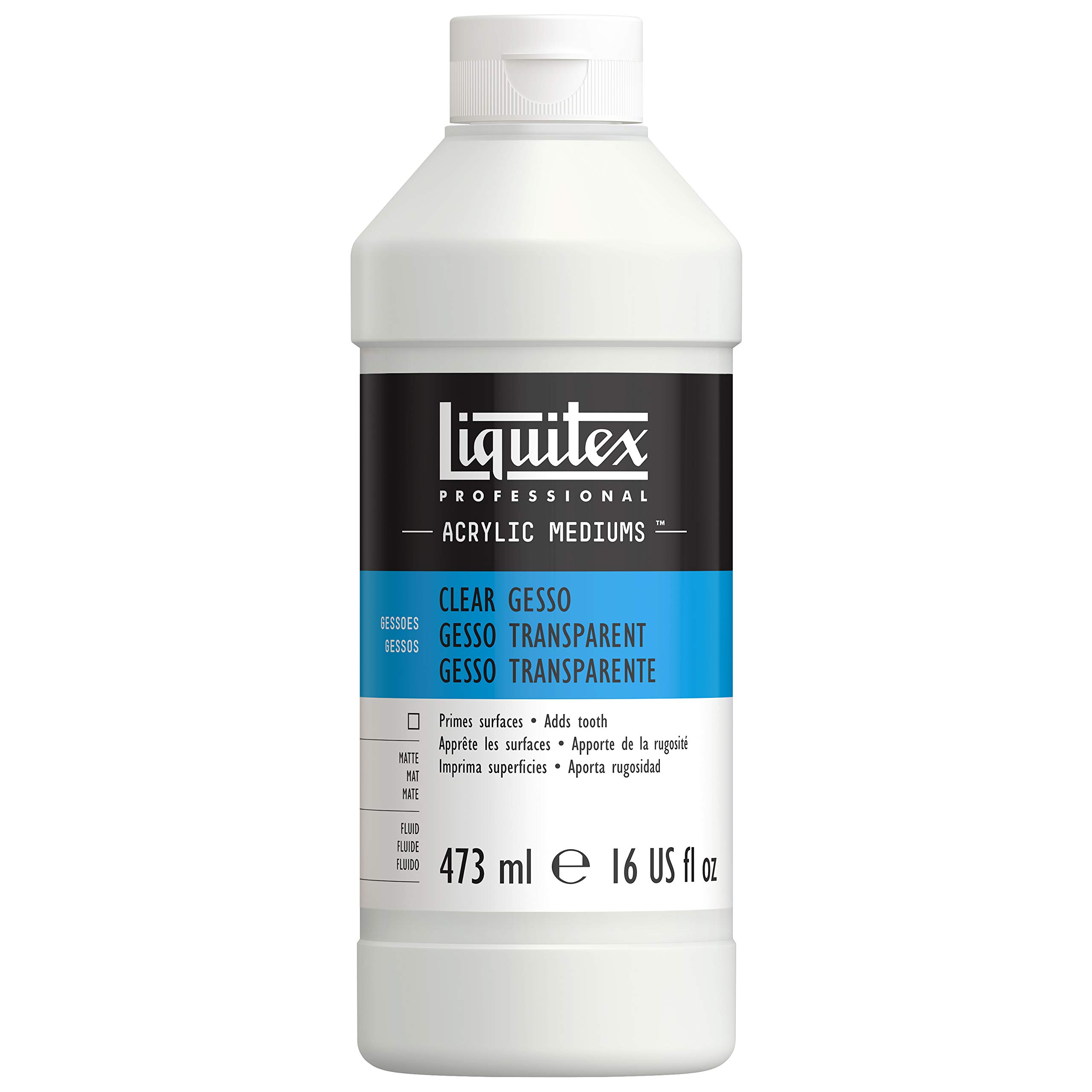 Liquitex Professional Acrylic Medium for Arcylic and Oil Paint, Transparent Gesso Surface Prep, 473 ml, White — image 1