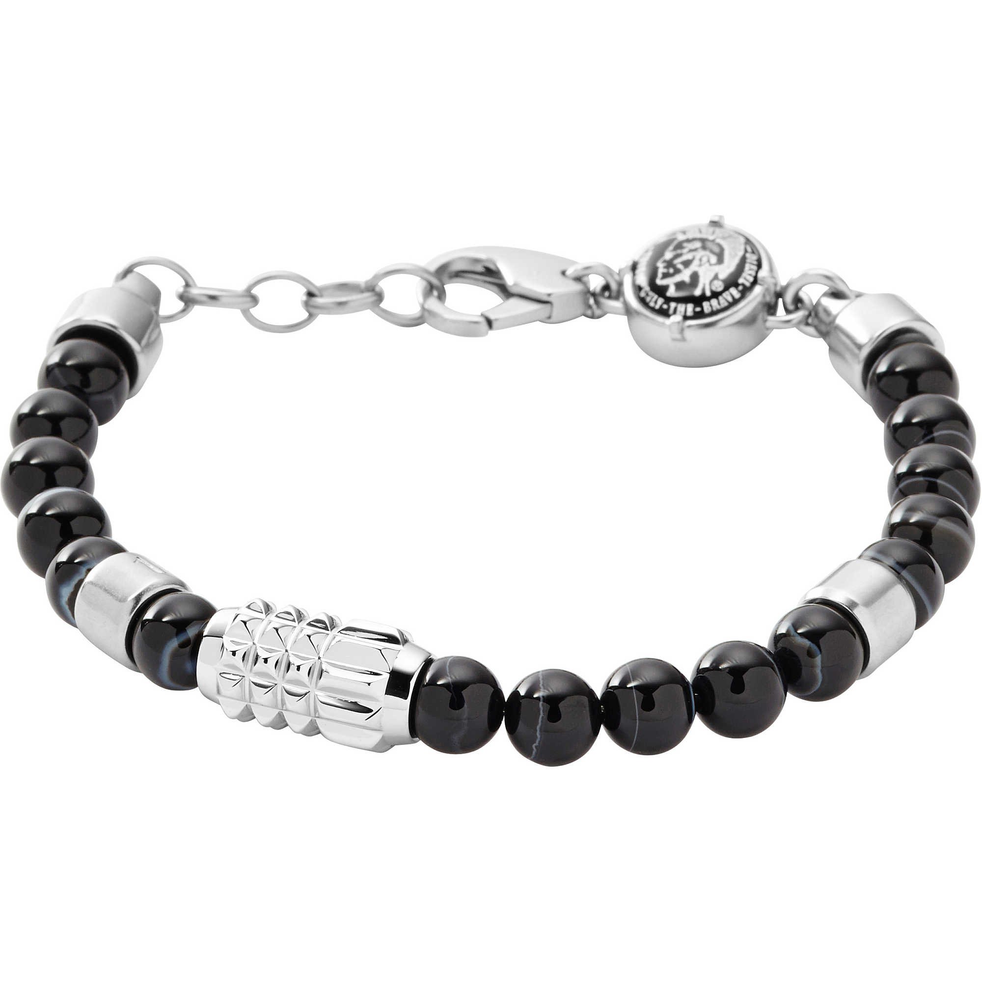 Diesel Bracelet for Men , 18.5 cm, 5 cm extender black Stainless Steel Bracelet, DX0847040 — image 1