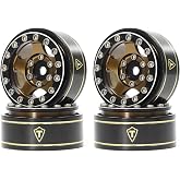 TREAL 1.0 Beadlock Wheels Rims(4P) Classic 5-Star 1" Micro Bead lock Wheels 7mm Hex Hubs for 1/18 TRX4M 1/24 AX24 SCX24 FCX24 RC Crawler-Type B 27.3g(Black-Bronze)