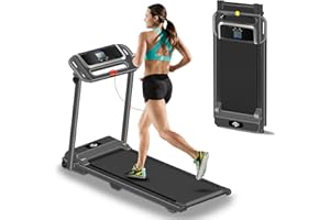 NXSCI Folding Treadmill, 3.0HP Portable Foldable Treadmills for Home with 12 Preset Programs, LED Display, Compact Small Treadmill for Office, Walking Pad Treadmills, 300 LBS Capacity
