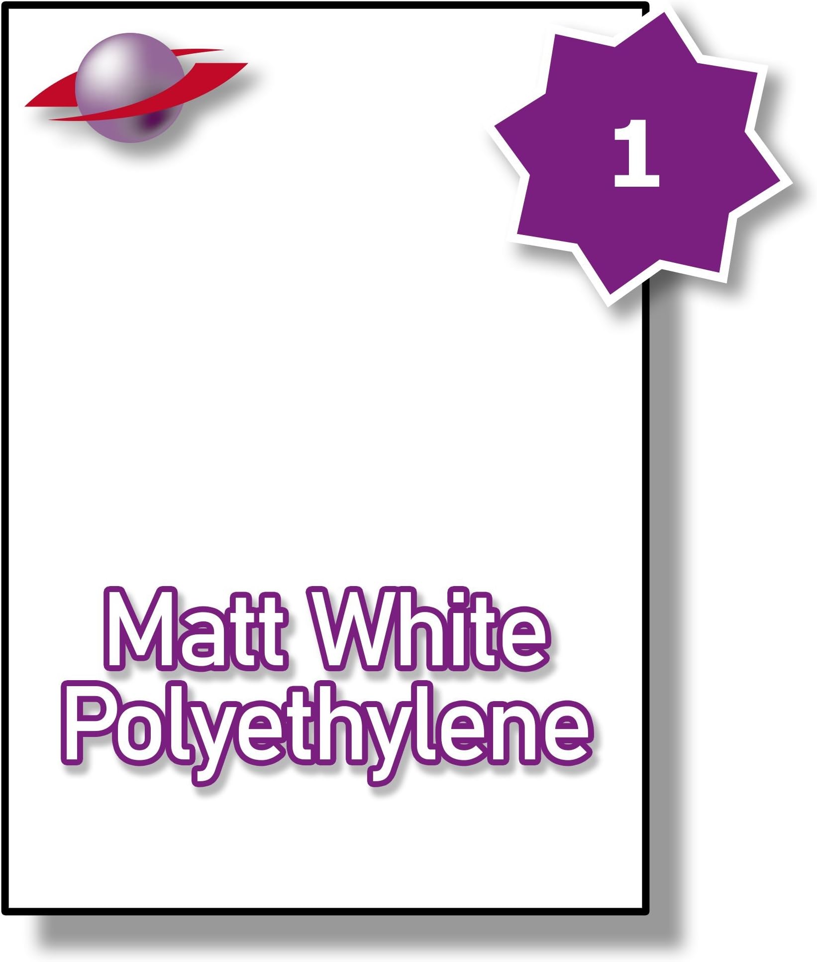 Label Planet® 1 Per Sheet 10 Sheets (10 MATT White POLYETHYLENE Sticky Labels) A4 Waterproof Permanent Pliable Matte White Plastic Printable Stickers, 210x297mm LP1/210 MWPE, Outdoor/Marine Durable