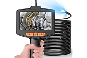 Dual Lens Endoscope Camera with Light，16.5FT Anhendeler Borescope Inspection Camera, IP67 Waterproof Borescope, 4.3" IPS Screen, for Automotive, Pipe, Wall, Gadgets for Men