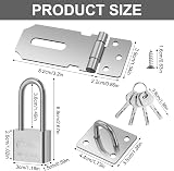 Saerryor Door Hasp and Staple with Padlock Heavy Duty Shed Lock Hasp view 2