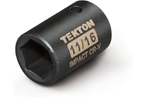TEKTON 47754 1/2-Inch Drive by 11/16-Inch Shallow Impact Socket, Cr-V, 6-Point