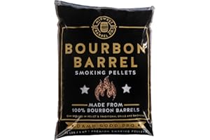 MIDWEST BARREL CO. EST. 2015 Midwest Barrel Company Bourbon Barrel BBQ Smoking Oak Wood Pellets 100% Authentic Bourbon Barrel Wood (No Blends) 1 Bag (20 Pounds) for Pellet Grills, Gas, Charcoal, Electric Smokers and Grills