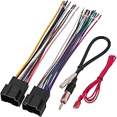 NuIth Radio Wiring Harness with Antenna Adapter Fits for Chevrolet 08-15 Express/07-14 Silverado/Sierra/Suburban, GMC 07-14 Yukon 06-15 Savana 07-12 Cadillac Escalade Aftermarket Stereo Cable Adapter