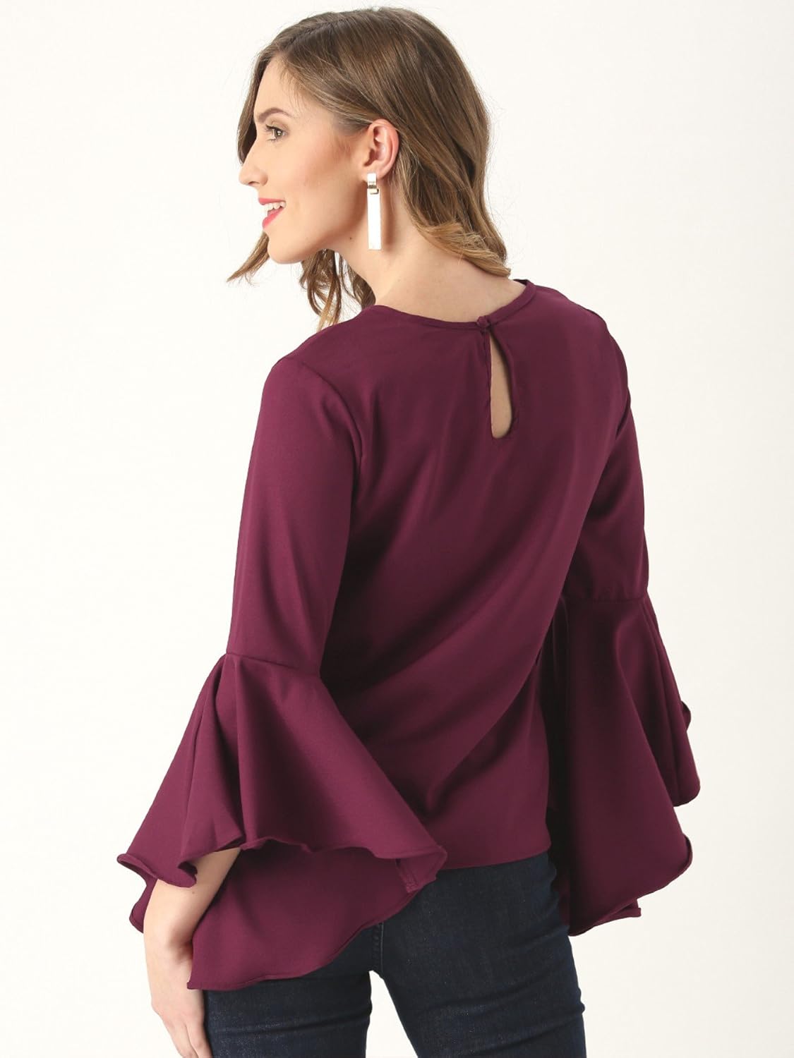 marie claire women's top (mc422--m, purple, medium)