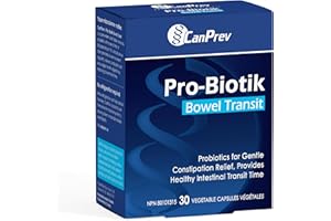CanPrev - Pro-Biotik Bowel Transit, 30 V-Caps 30-Day Supply - Gentle Support for Regular Bowel Movement & Digestive Balance, 