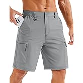 MAGCOMSEN Men's Hiking Cargo Shorts Quick Dry Lightweight 9" Golf Shorts Summer Casual Work Outdoor with 5 Zipper Pockets