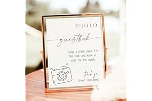 HEATHER & WILLOW Wedding Photo Guestbook Polaroid Sign 7 x 9 Inch Picture Frame | Customized Wedding Guest Book Alternative for Wedding Decorations for Reception | Wedding Registry Ideas with 5 X 7 Personalized Sign