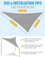 MOXTOYU Triangle Sun Shade Sail 3x4x5m Waterproof UV 98% Garden Canopy view 6