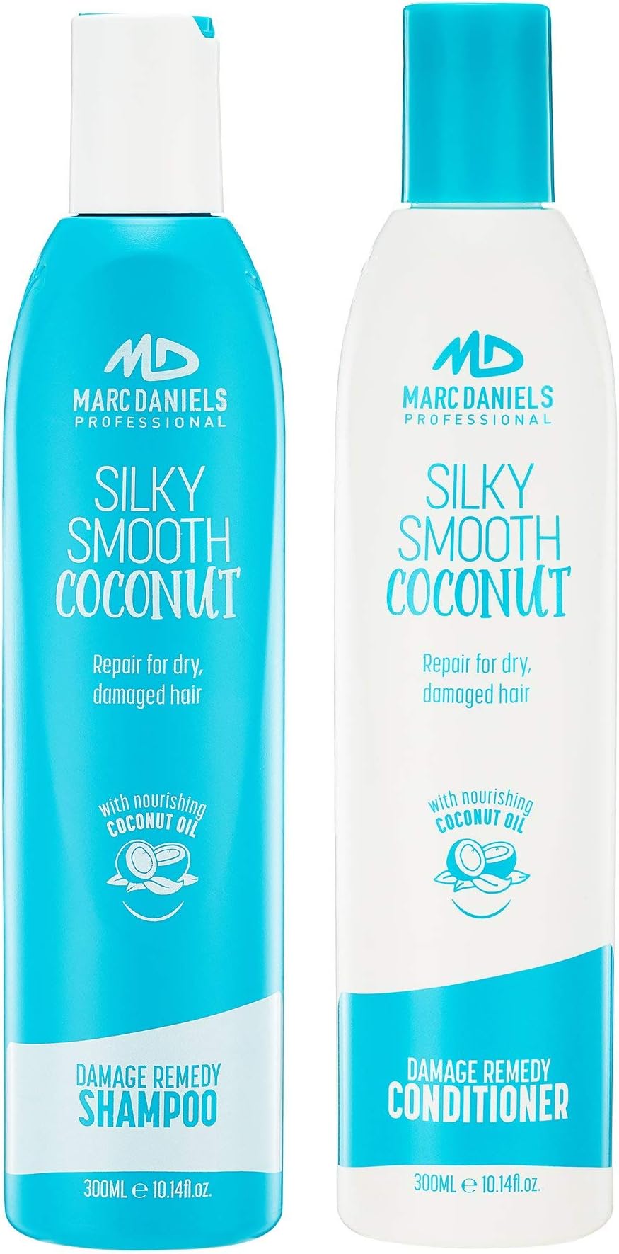 Coconut Oil Shampoo & Conditioner Set - Sulfate Free - Repairs, Nourishes, Hydrates, Strengthens All Hair Types Including Color Treated, Women & Men by MARC DANIELS Professional