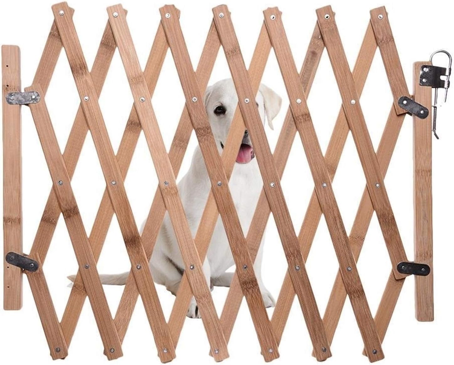 Mirui Wood Folding Pet Dog Barrier Wooden Safety Gate Expanding Swing