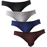 LSAMDIR Mens Bikini Briefs Silky Modal Microfiber Underwear